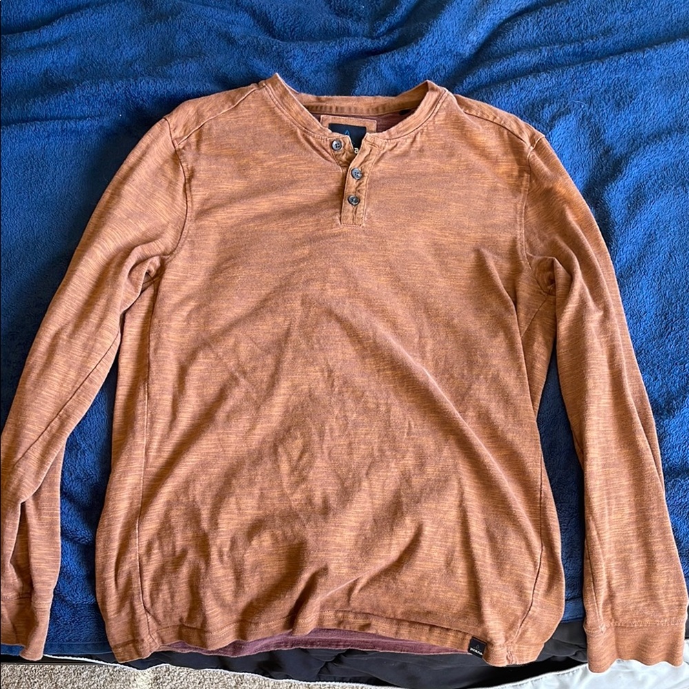 Men's Henley Shirt in Rust Orange